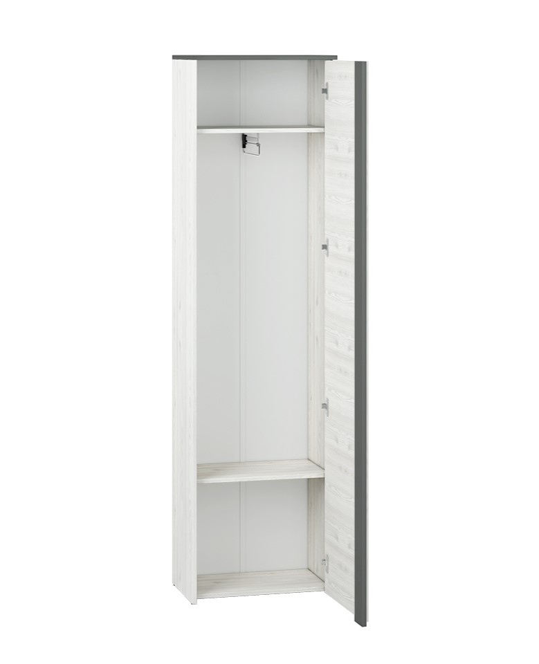 Flur-Schrank INGO - Kiefer Weiß / Anthrazit