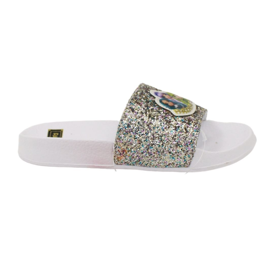 Easy Shoes Regenbogen-Silberglitzer-Hausschuhe, hoch, Größe 34