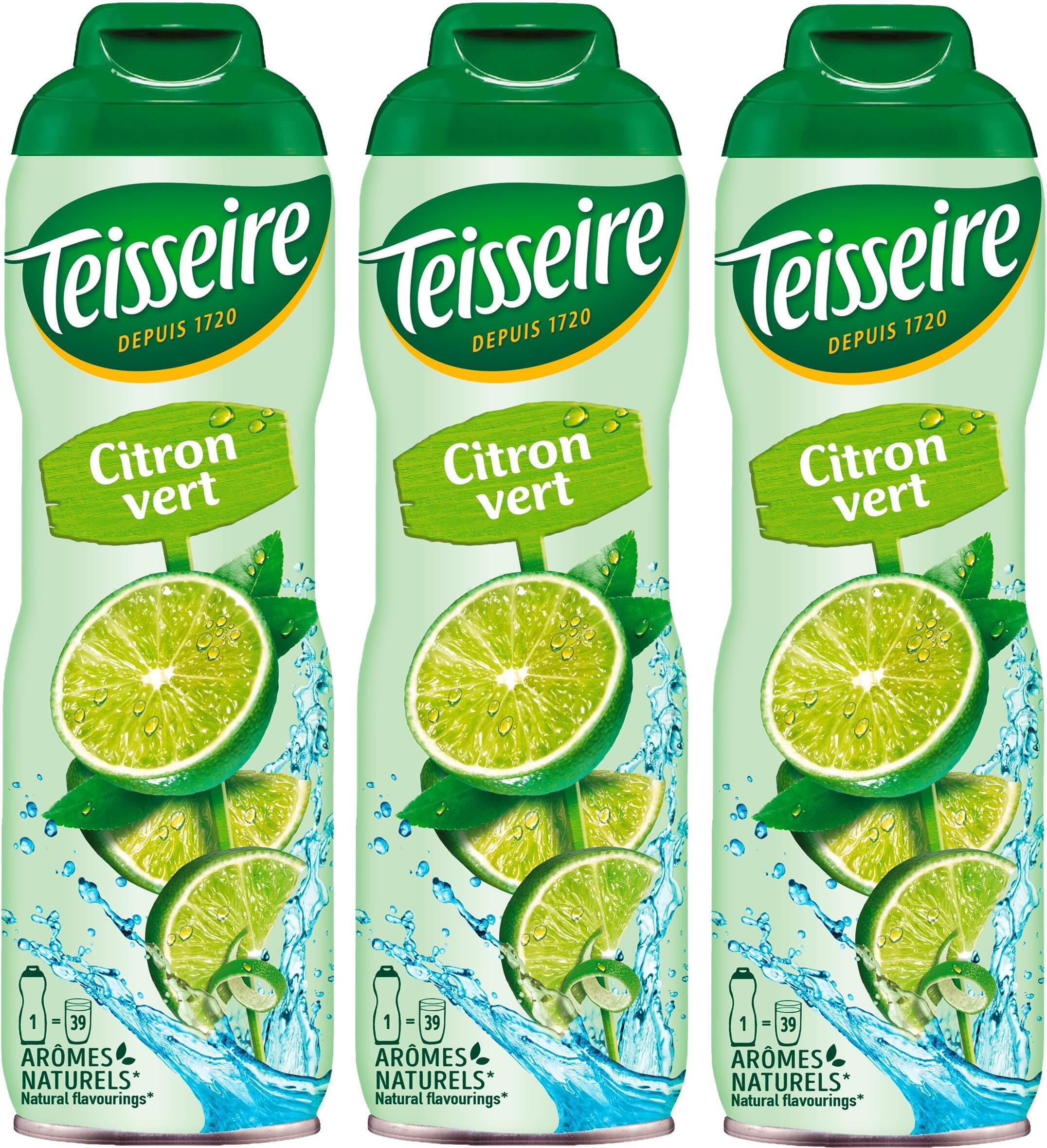 Teisseire Getränke-Sirup Lime/Limette 600ml - Intensiv im Geschmack (3er Pack)