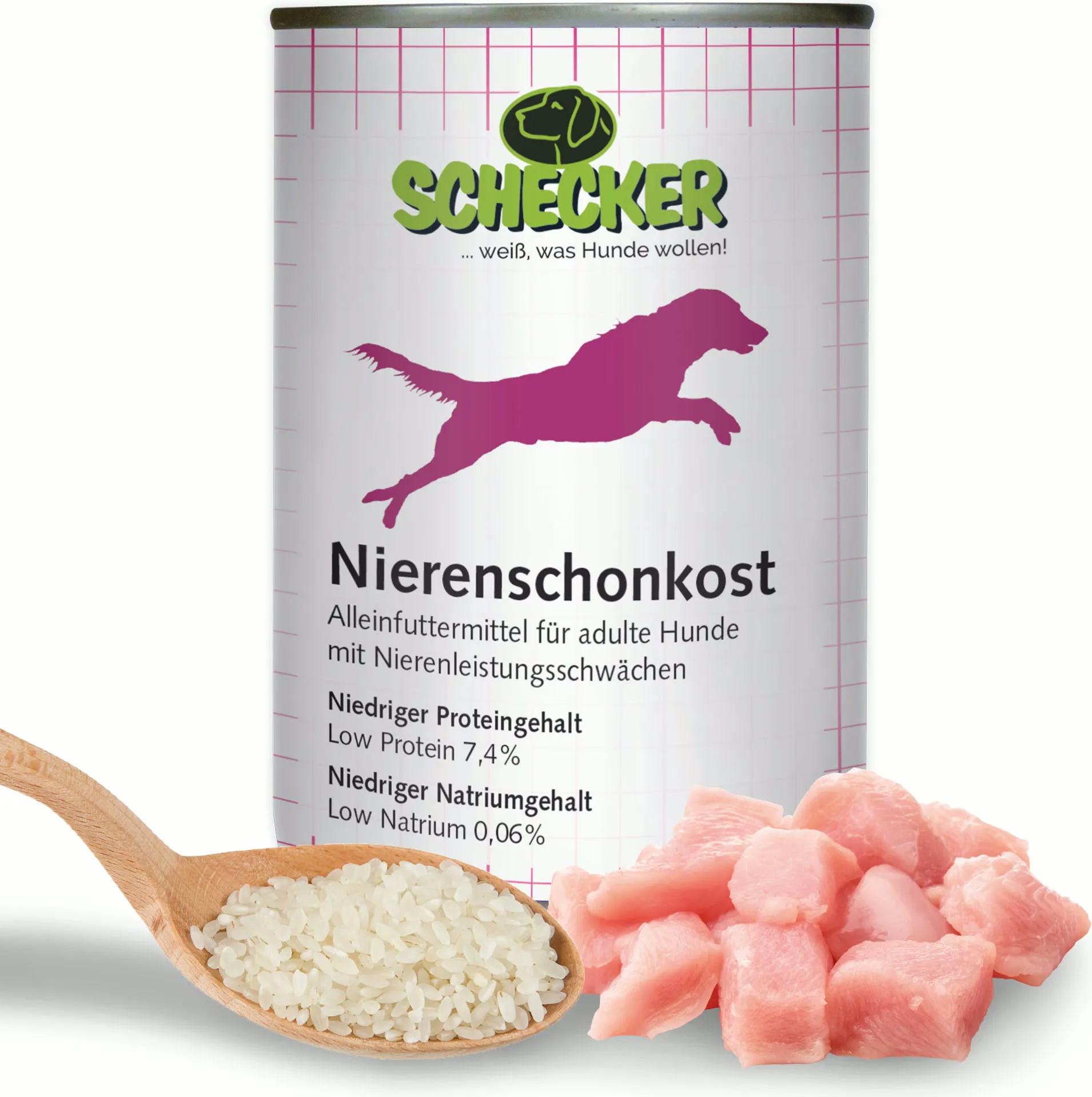 12 x 410 g - Schecker Nierenschonkost - Nassfutter für Hunde mit Nierenschädigungen