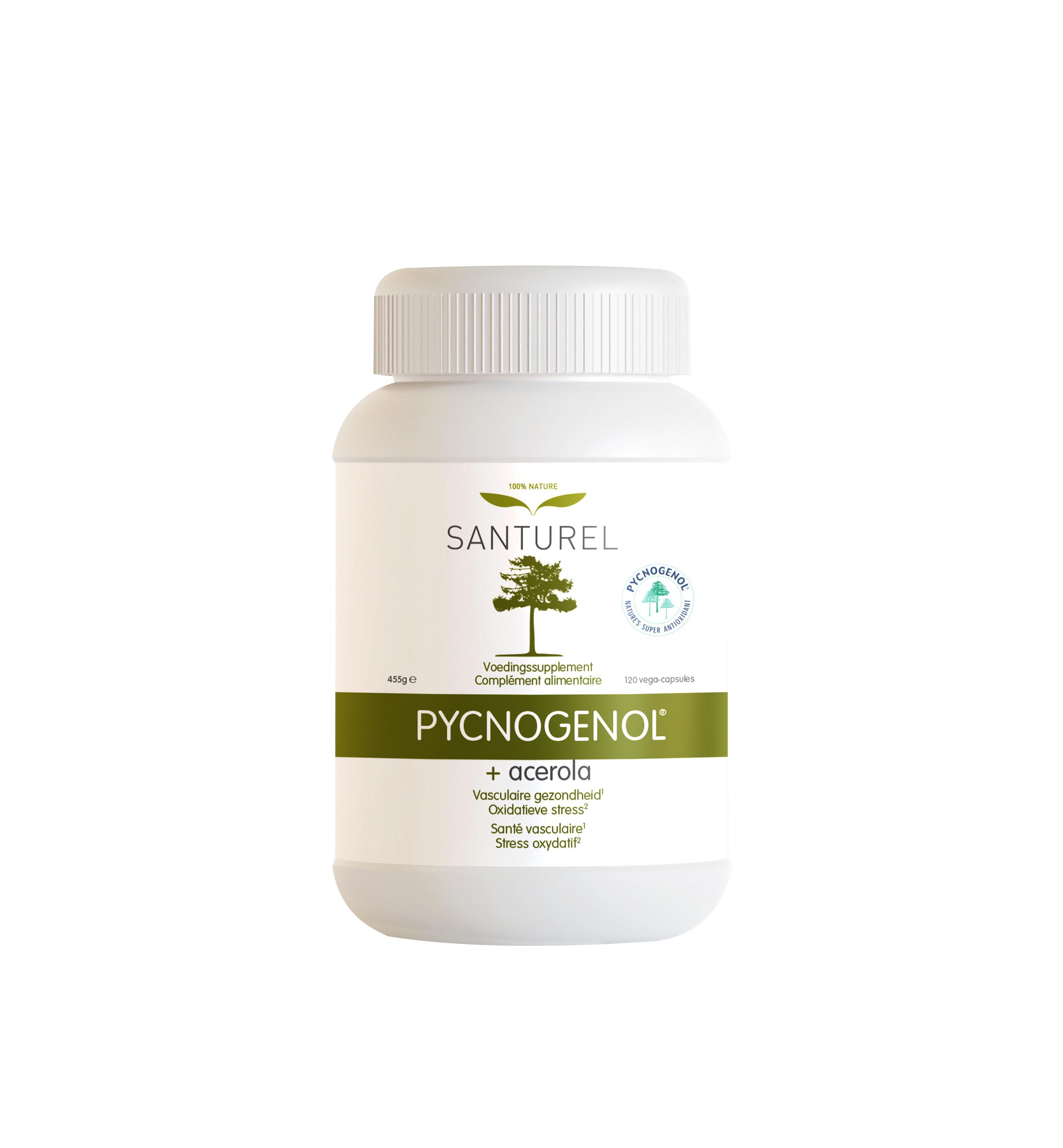 Santurel Pycnogenol® + Acerola – Hochdosiert 100mg | Durchblutung & Blutkreislauf 1PYCNO90