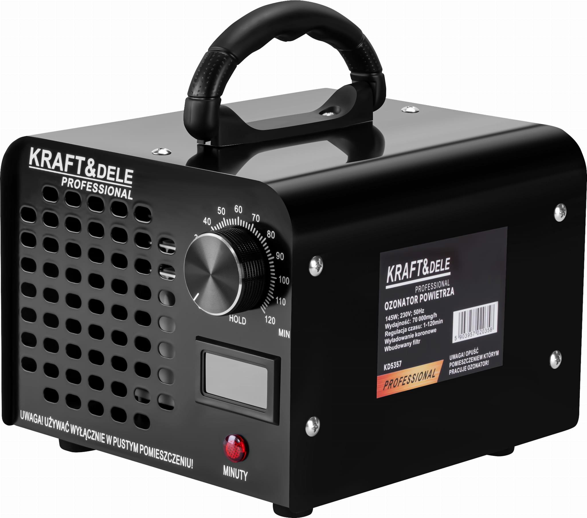 KRAFT&DELE | Ozongenerator, 145W, mit Filter, Ozonisator Industrieller, Geruchskiller, Geruchsneutralisierer für Auto, Rauch, Haustiergerüche, Küchengerüche KD5357