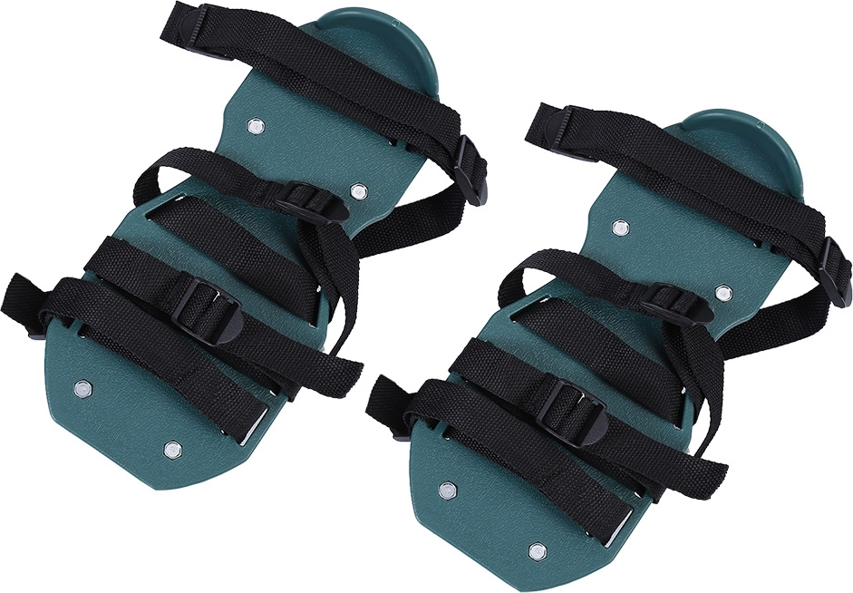 Jormftte 1 Paar Rasenbelüfter-Sandalen, Bodenlockerungsbelüfter, Spike-Schuhe, Gartengerät (4 Riemen) KAU-HT-CPK-PH-20250401-149