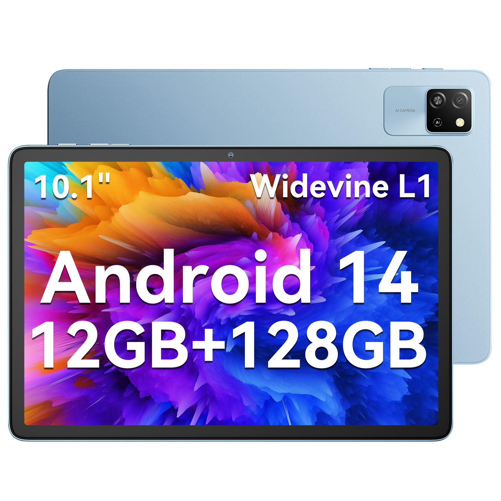 Blackview Tab60 WiFi Android 14 Tablet 10 Zoll PC Tablet, 12GB RAM + 128GB ROM (2TB TF), Octa Core WiFi 6, 1280 x 800 HD, Widevine L1, 5100mAh