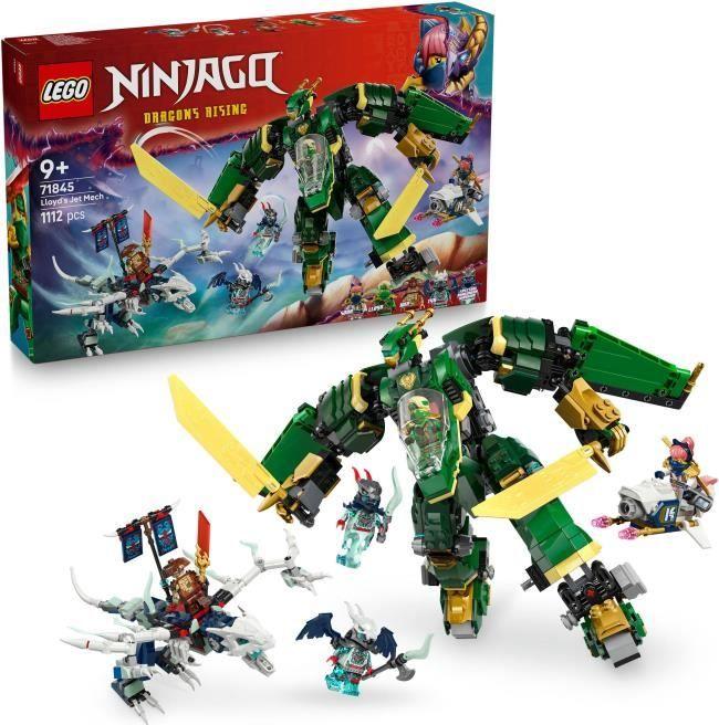 LEGO Ninjago Lloydov robotický lietadlo, stavebnice 71845, od 9 rokov, transformovateľný robot na lietadlo, s drakom a 5 minifigúrkami