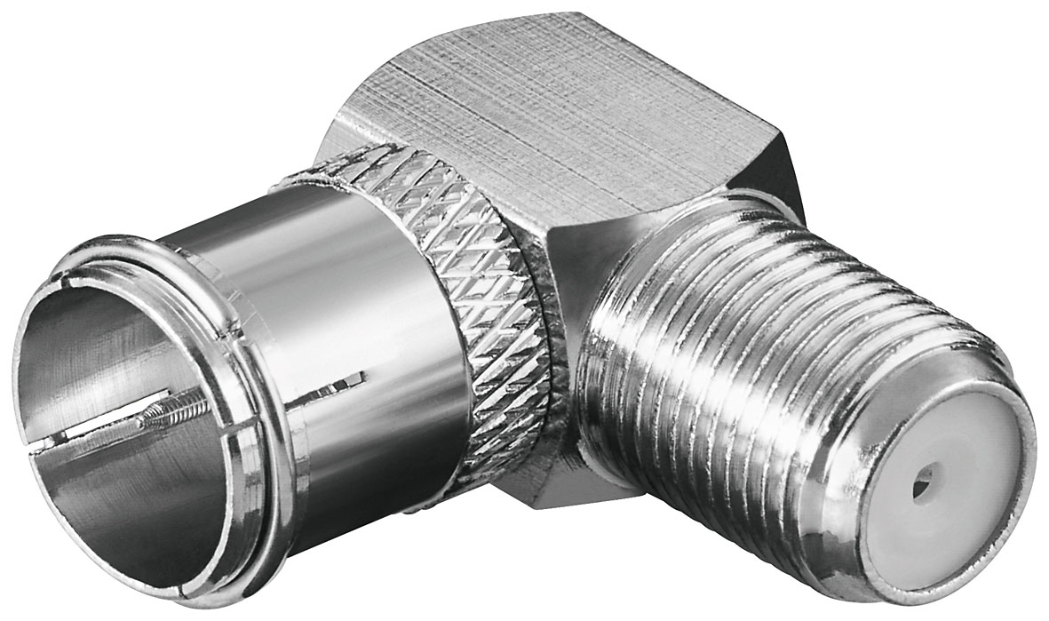 Goobay Winkeladapter: F-Stecker (Quick) > F-Buchse 90° 67312