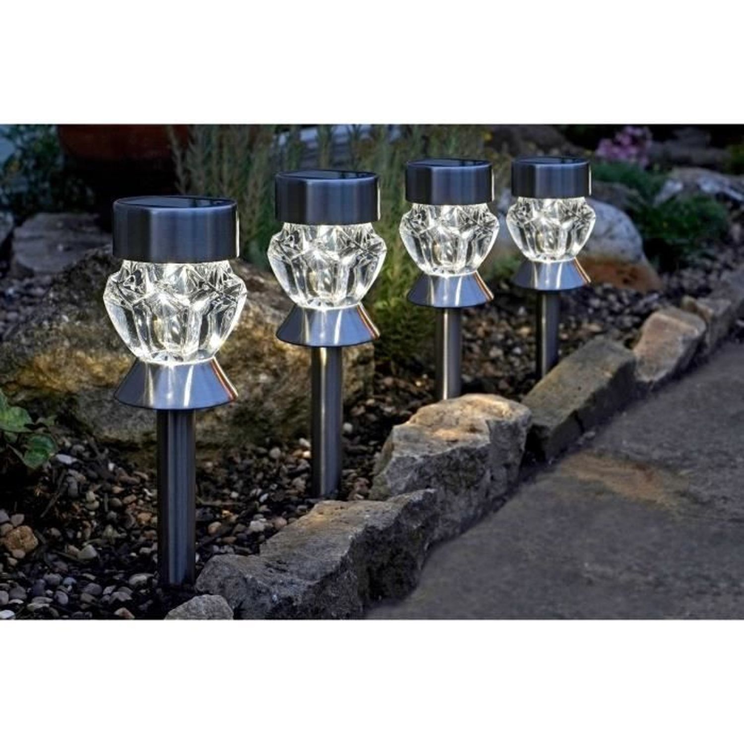 Set of solar garden stakes smart garden glass (4 pcs.)