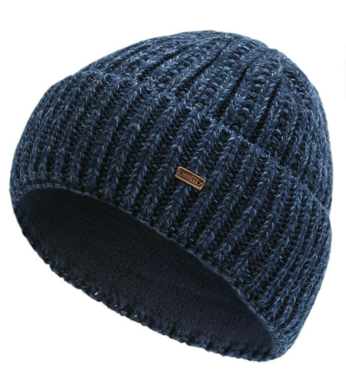 Damen Wintermütze Mit Krempe – Warme Strickmütze Mit Weichem Innenfutter, Schwarz, Für Kaltes Wetter