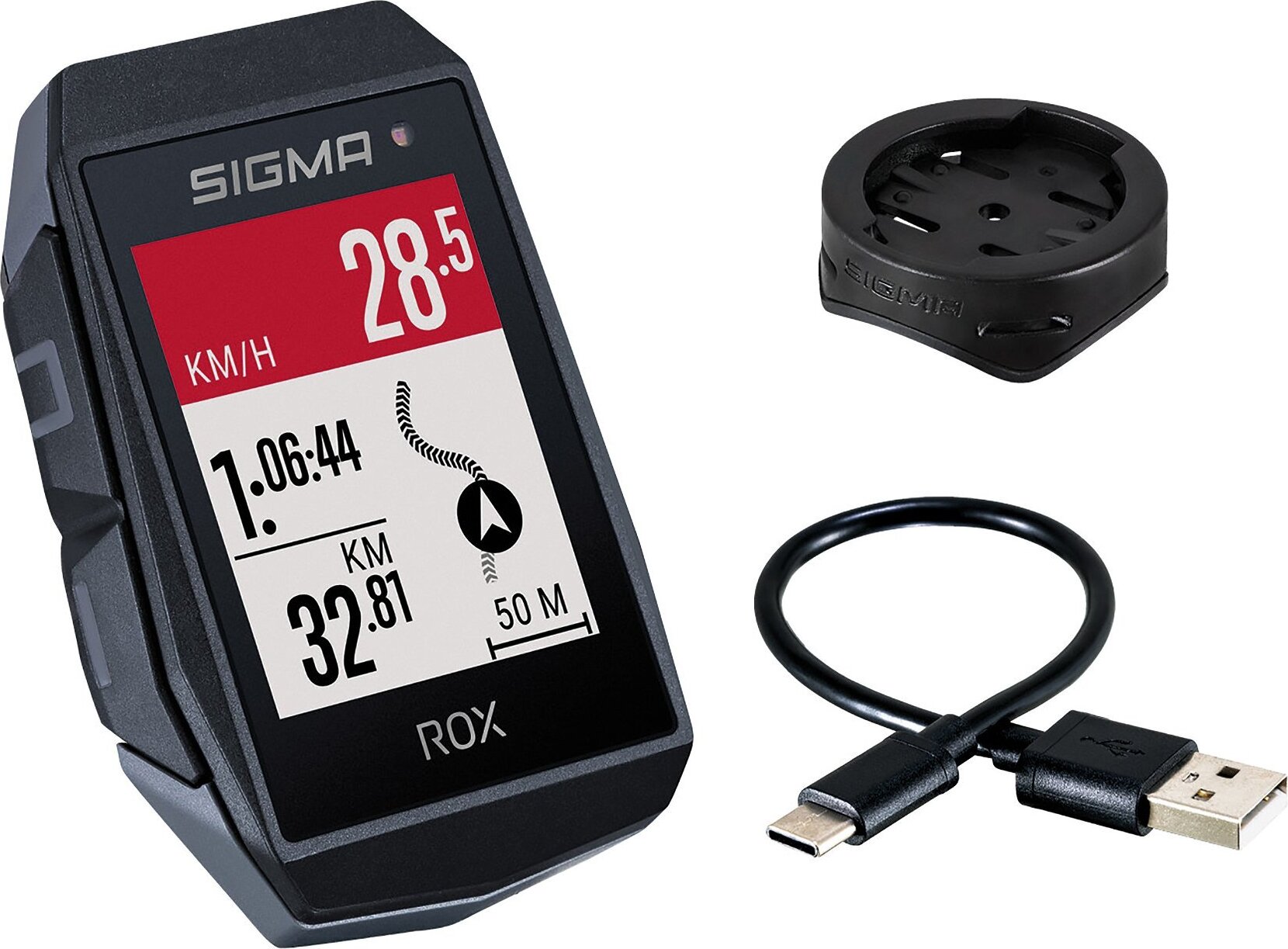SIGMA Fahrradcomputer Rox 11.1 EVO (inkl Geschwindigkeits Sender), schwarz