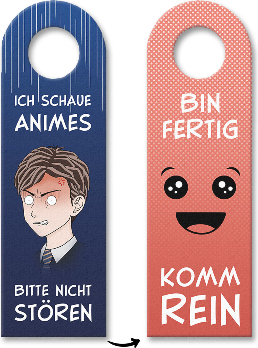speecheese Ich schaue Animes oder Komm rein Türhänger mit Animejunge Motiv