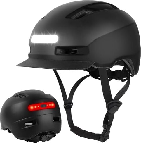Shinmax Fahrradhelm Männer Frauen USB Light 5 Modi Visor, Mountain Bike Road Erwachsener Roller Urban Pendler