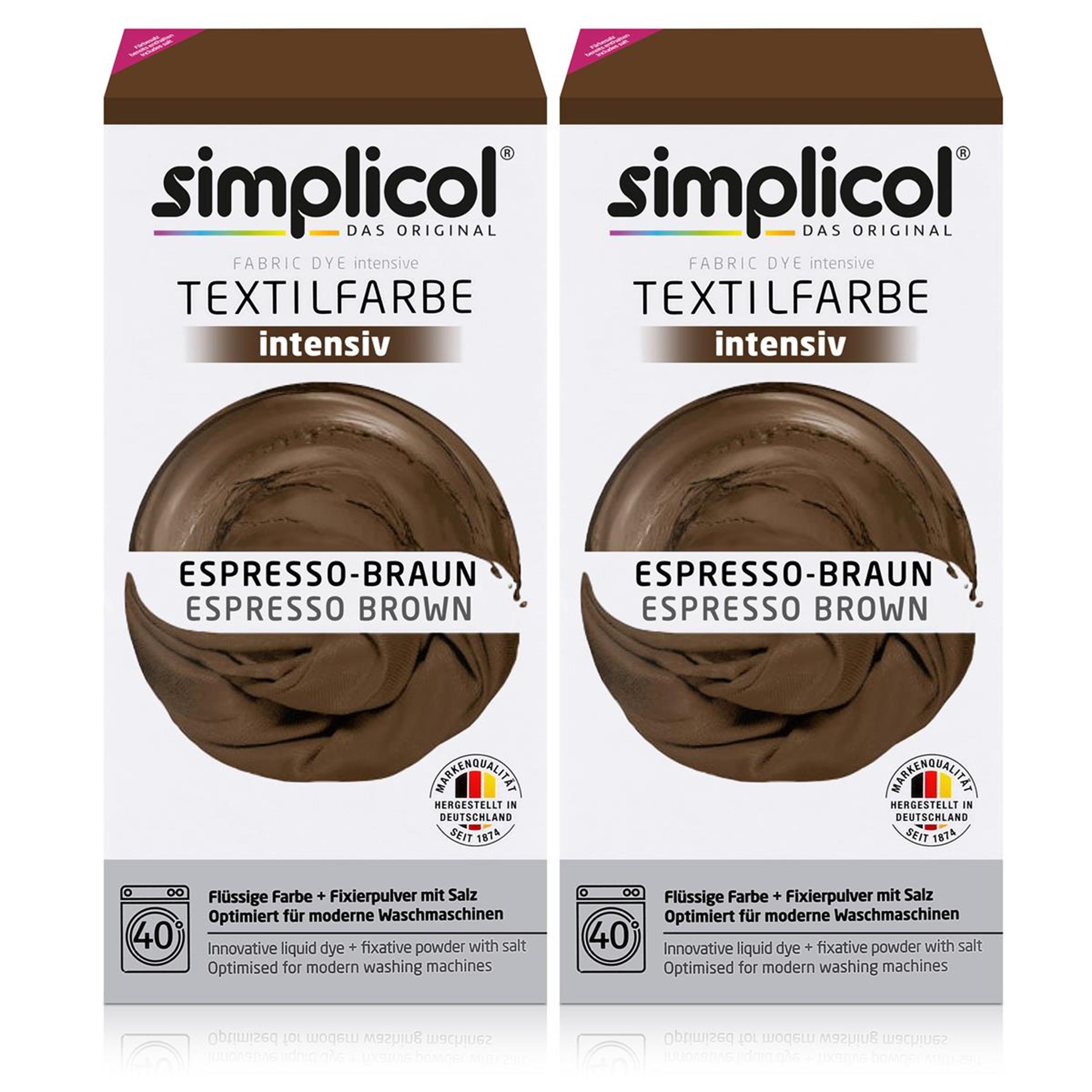 Simplicol Textilfarbe Espresso-Braun 2er Pack