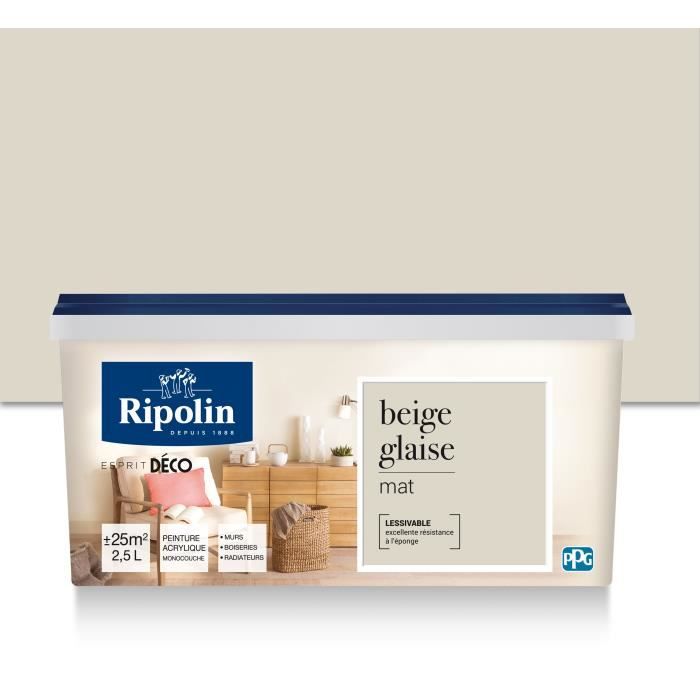 RIPOLIN Alle Teile Wandfarbe, Ripolin - Mattbeige, 2,5 l RIP3174269073413