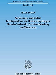 Sonstige Verlage Sodan, H: Zweckentfremdung von Wohnraum
