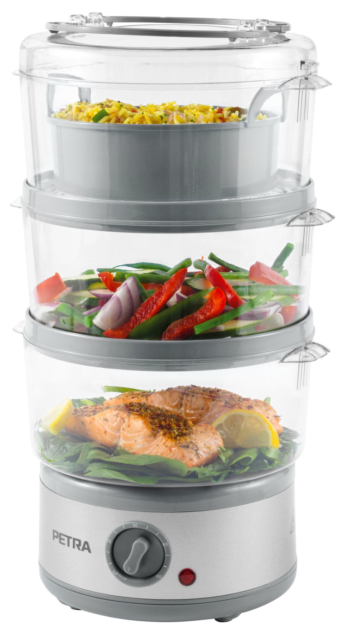 Dampfgarer mit 3 Ebenen PETRA, 500 W, 7,5 l