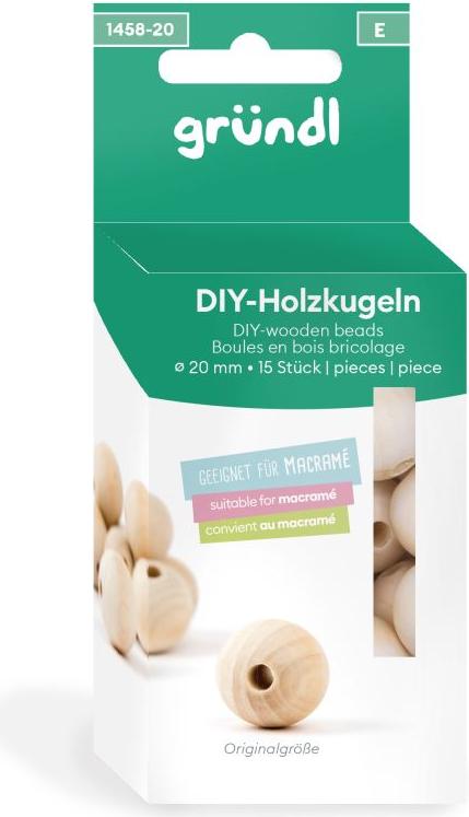 Gründl DIY Holzkugeln 20 mm 15 Kugeln