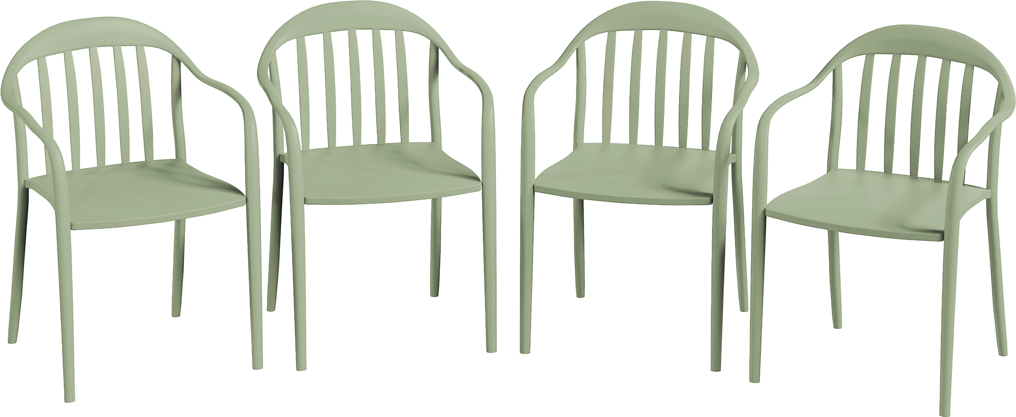 Set di sedie da giardino impilabili in plastica,