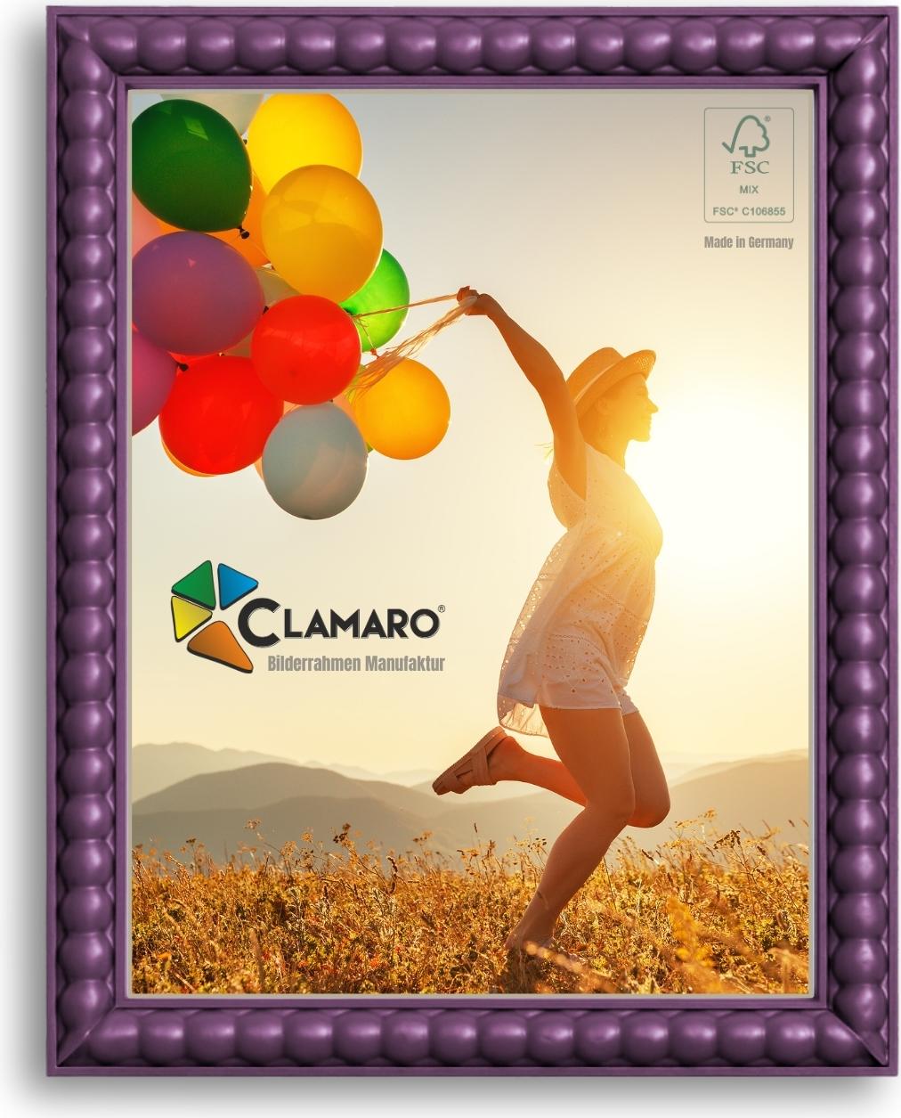 Clamaro Bilderrahmen Lila Bubble nach Maß Holz 20mm, Größe:34x30 NEW-405977
