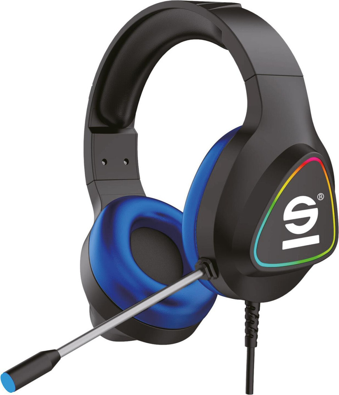 Sparco SPHEADPHONEPRO Slúchadlá a náhlavná súprava s káblovou čelenkou Herný USB Type-A Black, Blue