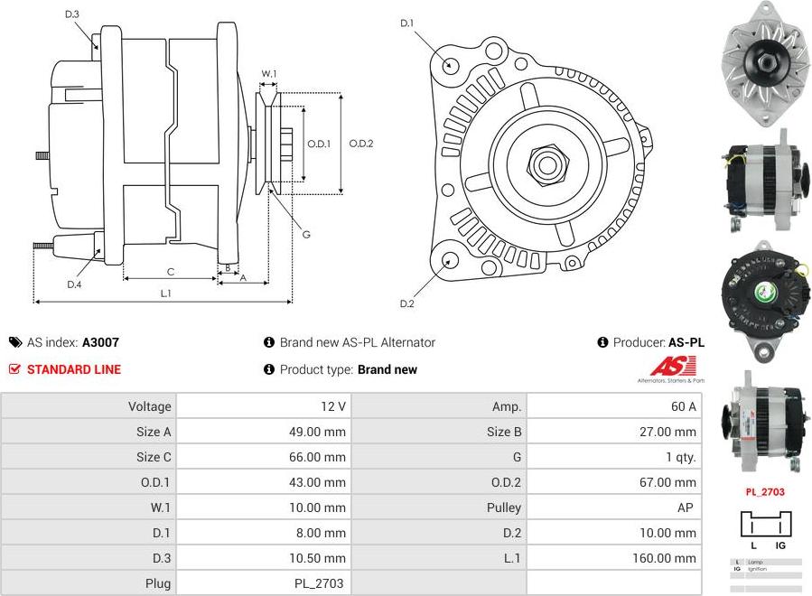 As-pl Espace 2.0, Espace 2.2, Espace 2.2 4x4, Master 30 2.2, R20 2.0, R20 2.1 TD A3007