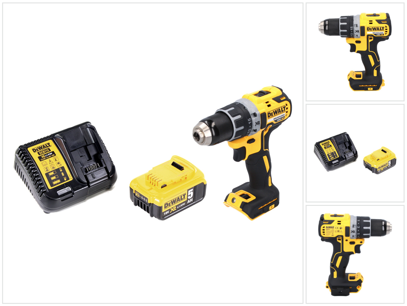Akumulátorový vŕtací skrutkovač DeWalt DCD 791 P1 18 V 70 Nm + 1x akumulátor 5,0 Ah + nabíjačka