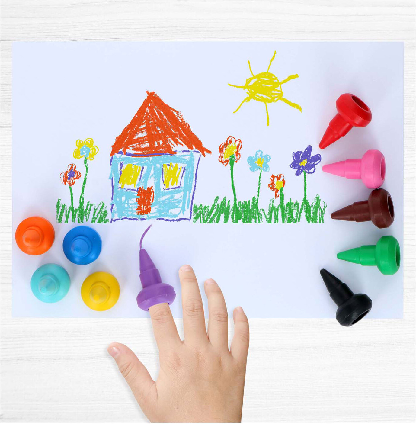 NoBrand Stapelbare Wachsmalstifte, 10 Stk. 24945