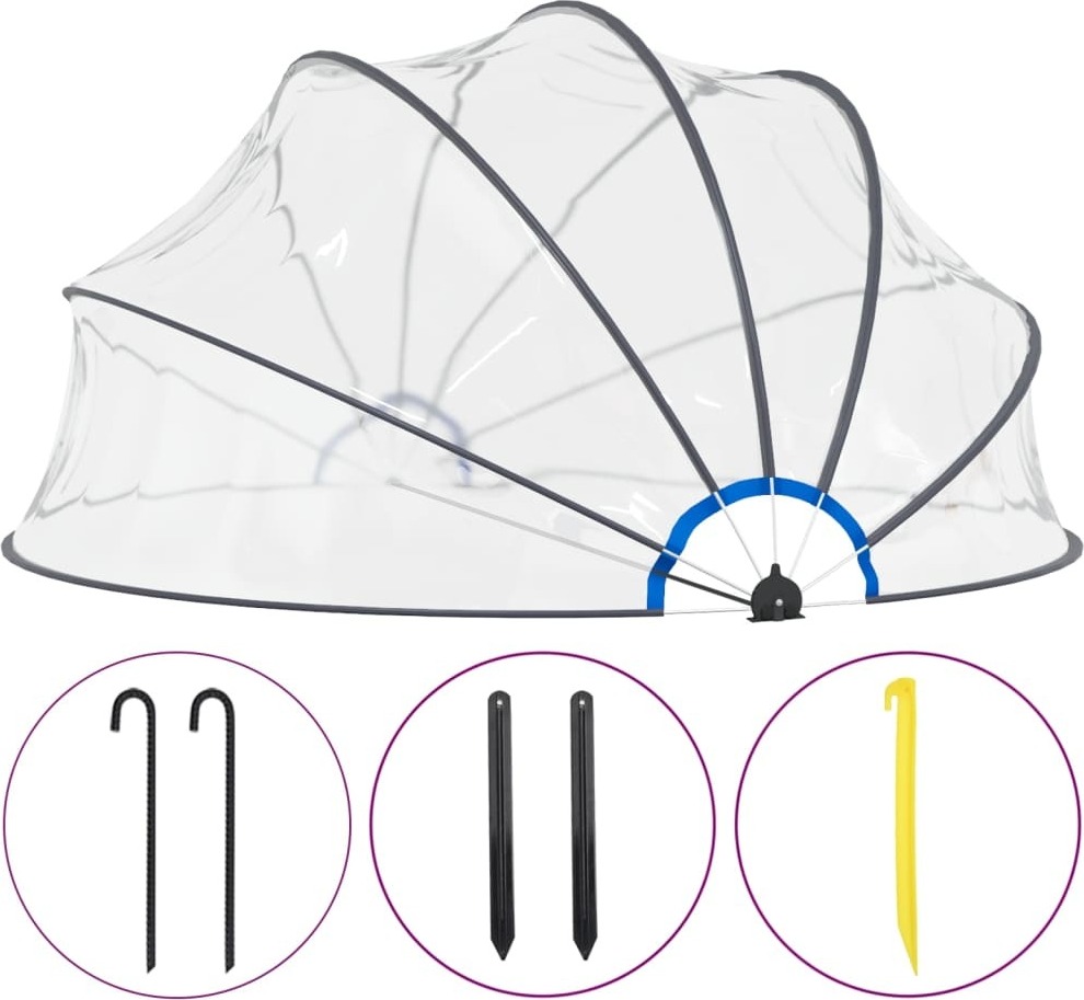 Syfax Pool-Kuppel Transparent 440 x 220 cm Schutz vor Sonne, Regen und Verunreinigungen 45992299