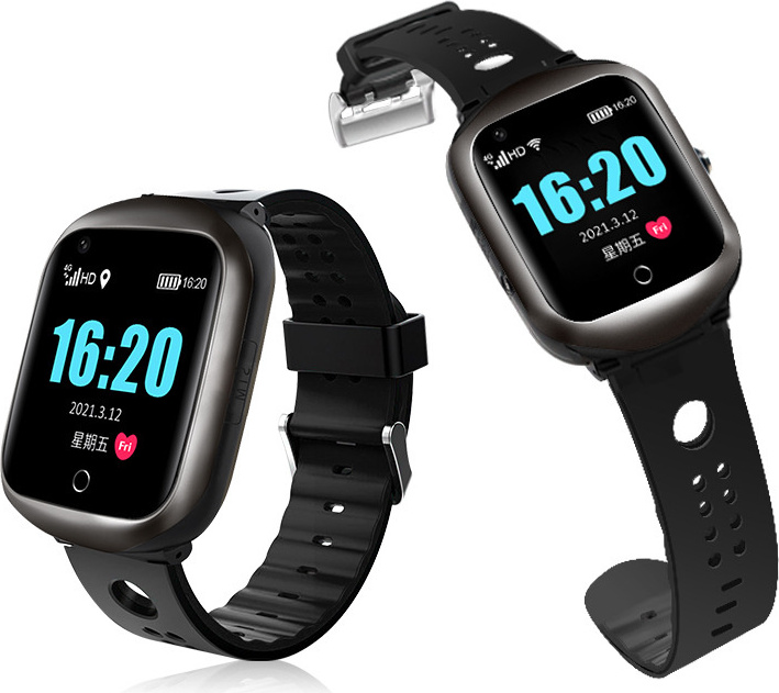 INF Smart Watch – GPS-Ortung, Herzfrequenz- und Schlafüberwachung, Videoanruf, IP67 Schwarz 288491