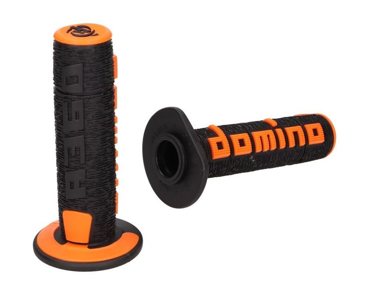 Griffgummis DOMINO Off-Road Griffe Satz A360 schwarz / orange 22+24mm Roller ATV 37525