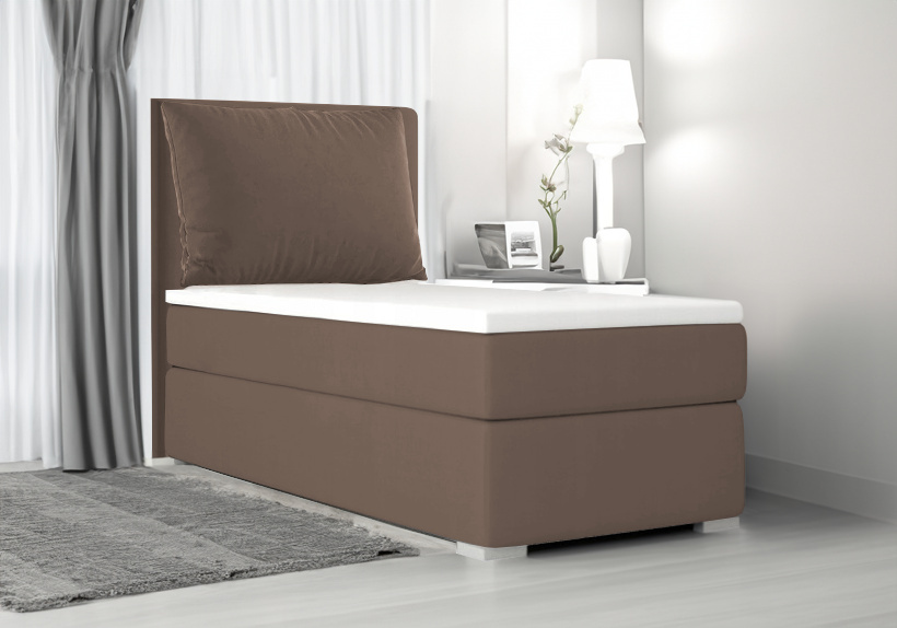 Boxspringbett, Kinderbett SUZI MINI ,OHNE Topper, Jugendbett Federkern ,80x200 cm ,(Braun: ITAKA 20)