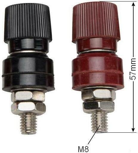 Tivendis Hochlast Polklemme Polklemmen Schraubklemmen Lautsprecher Klemmen Prüfklemme M8 Rot