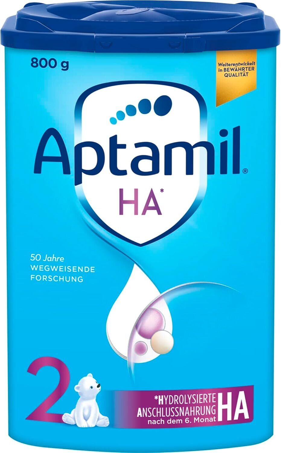 Danone Aptamil HA 2 – Anschlussnahrung nach dem 6. Monat, Mit Omega 3 & 6, DHA, ARA & ALA, Nur Laktose, Ohne Palmöl, Babynahrung, Milchpulver 15625705