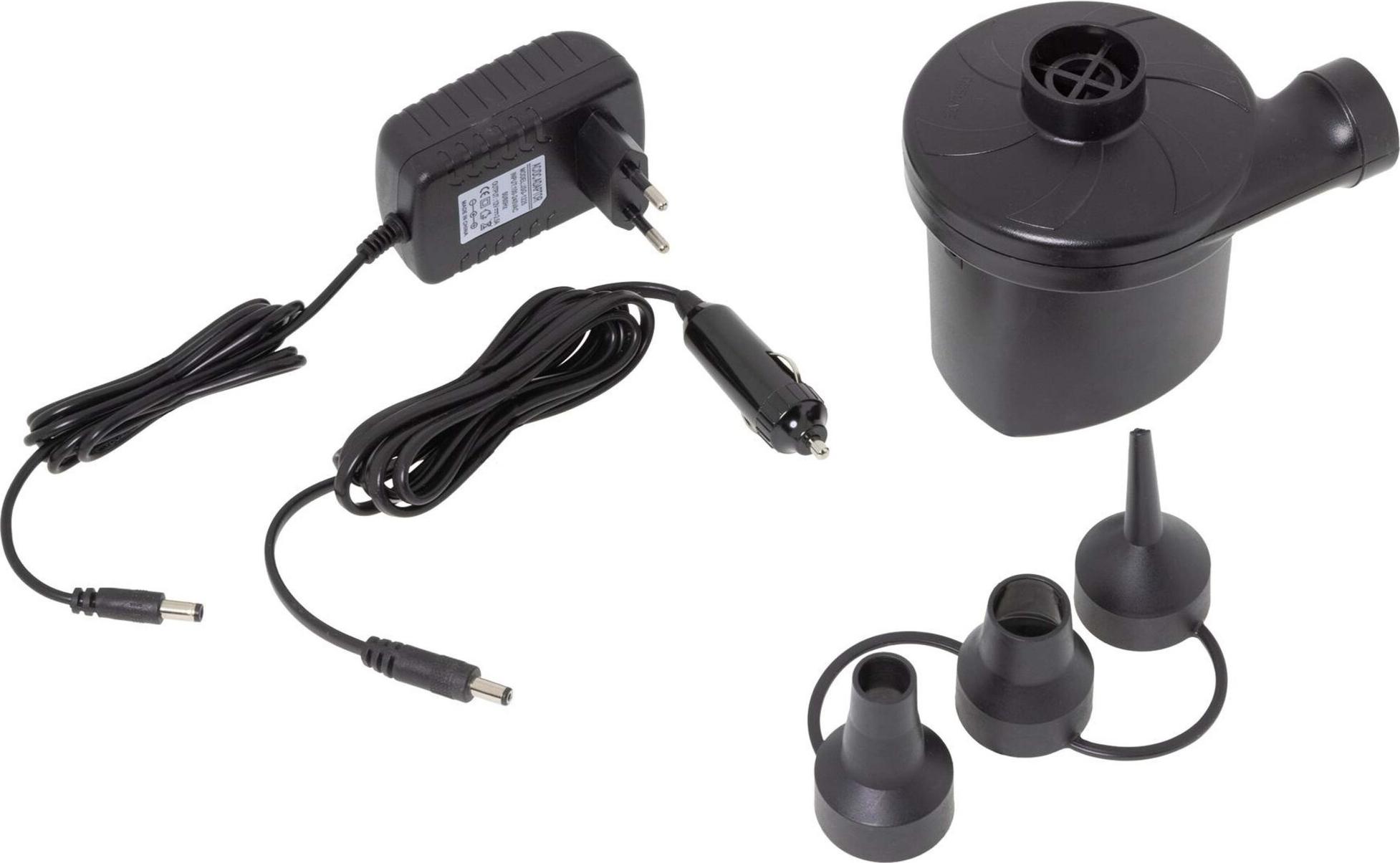 HI 12 V/ 230 V Elektrische Luftpumpe Gebläsepumpe für Auf- & Abpumpen mit 3 Adaptern Camping Outdoor 14462566
