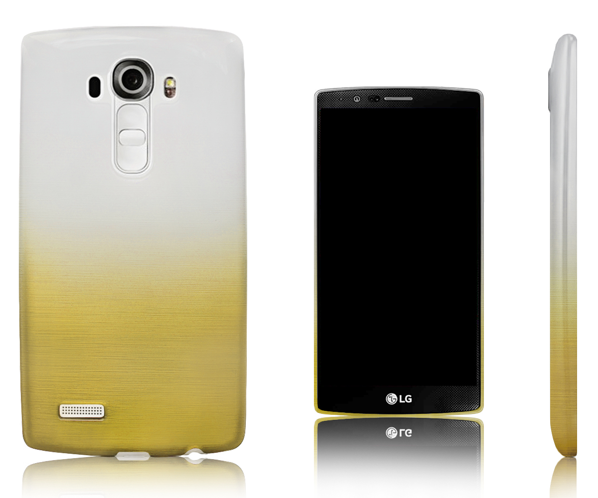 Xcessor Transition Colour Flexibilný ochranný kryt TPU pre LG G4. S gradientnou textúrou hodvábnej nite. Priehľadný / zlatý