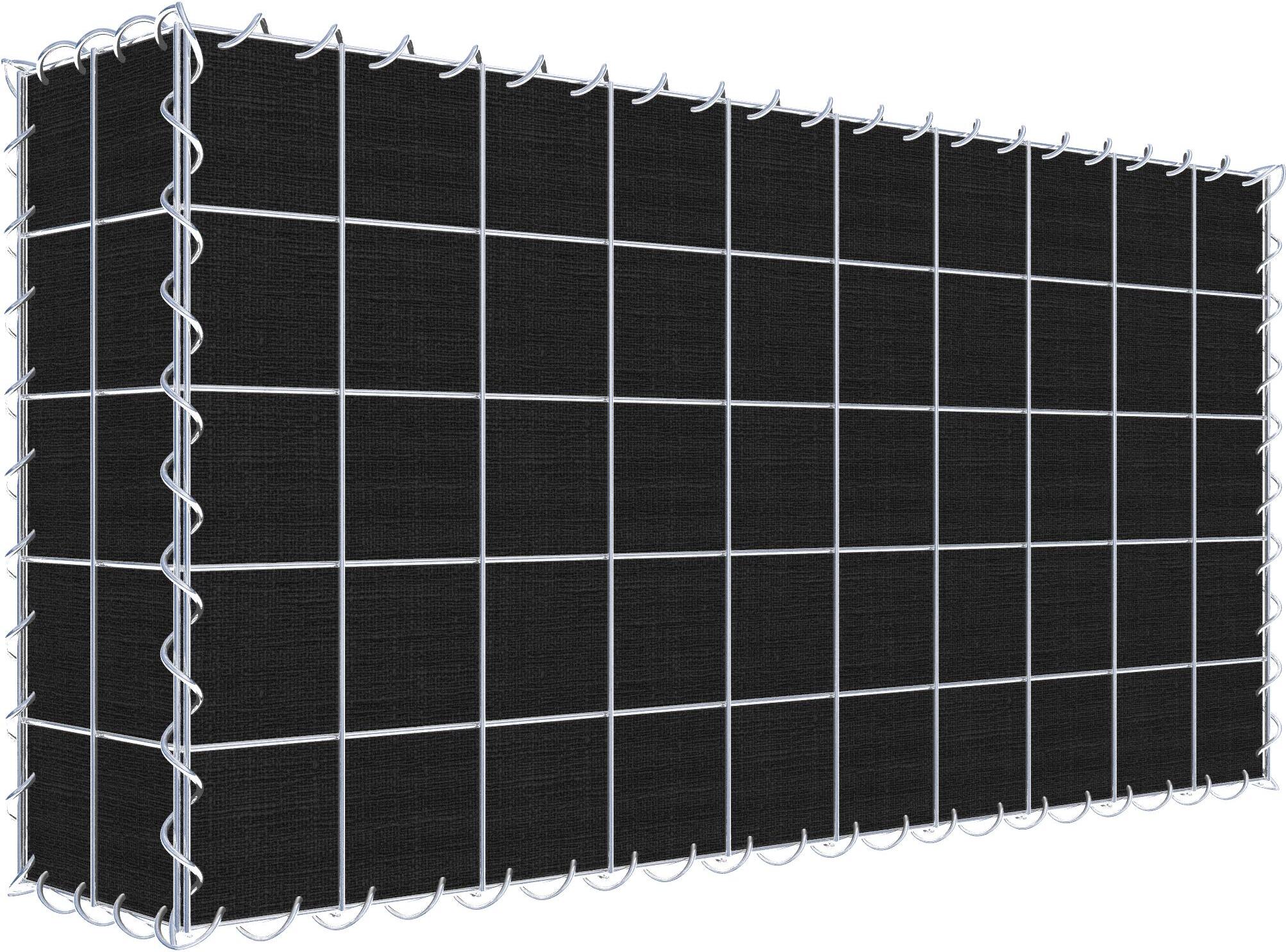 Gabiona Begrünte Gabione mit Vlies 100 cm x 50 cm x 20 cm (L x H x T), Maschenweite 10 cm x 10 cm, Spirale