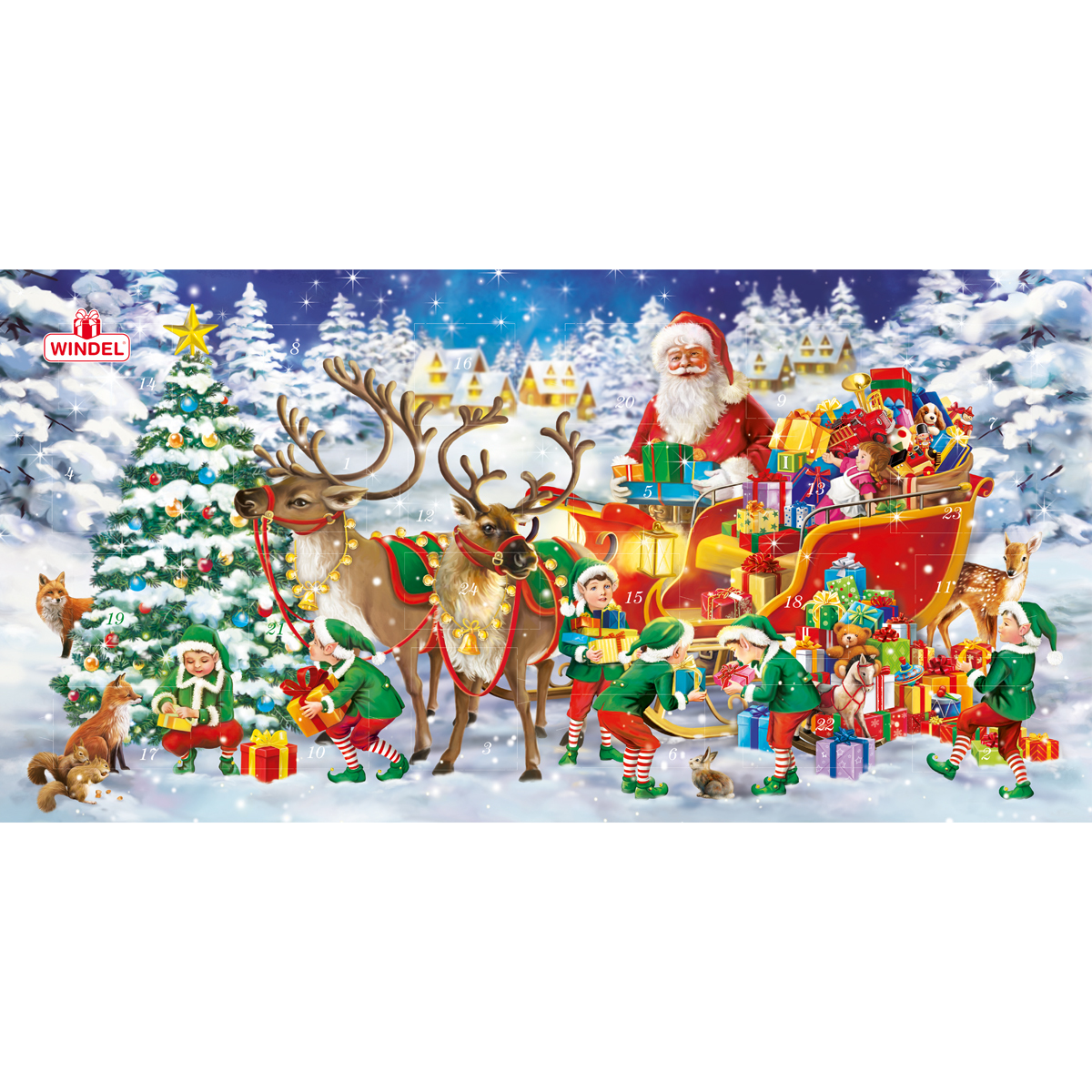Adventný kalendár s 24 vianočnými postavičkami 240g