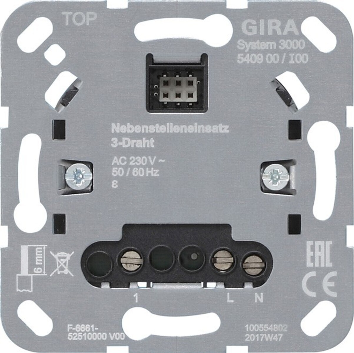 GIRA 540900 S3000 Nebenst.eins. 3-Draht Einsatz
