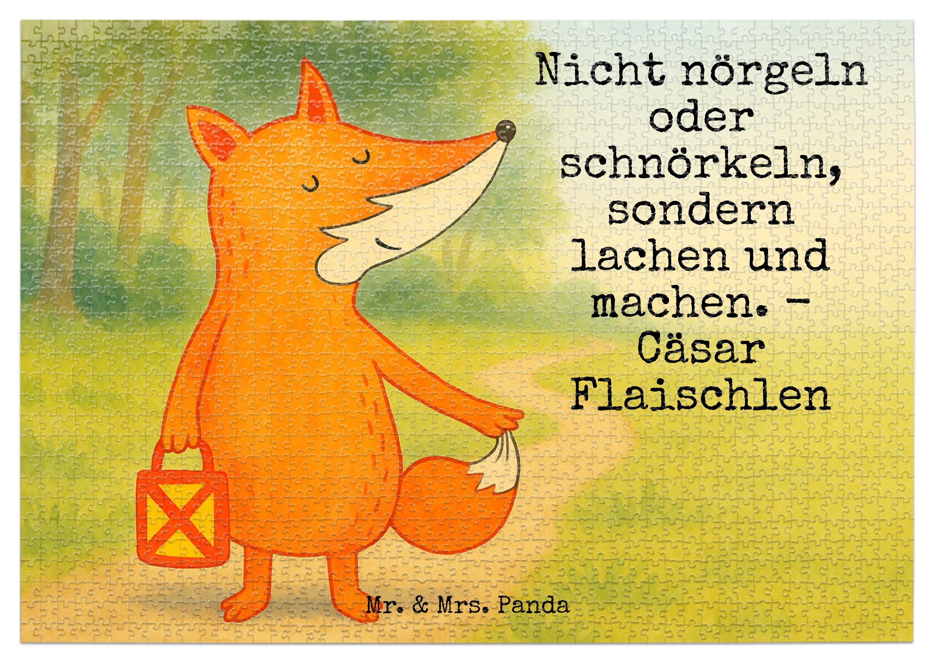 Mr. & Mrs. Panda Puzzle Fuchs Laterne Design 1500 Teile - Weiß - Geschenk, Laternenumzug, Positiv, 1000, Optimistisch, Sankt Martin, 500, 2000, 300 PD-1969102-STANDARD