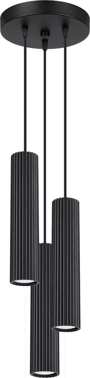 Pendelleuchte KARBON 3P schwarz 3xGU10 10W Aluminium 108x19.5x19.5cm Sollux Lighting