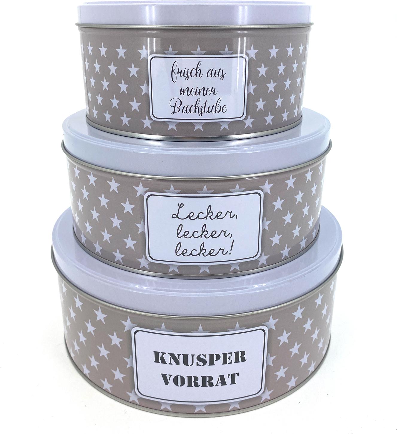 heimtexland ® 3er Set Gebäckdosen Keksdose Vorratsdose