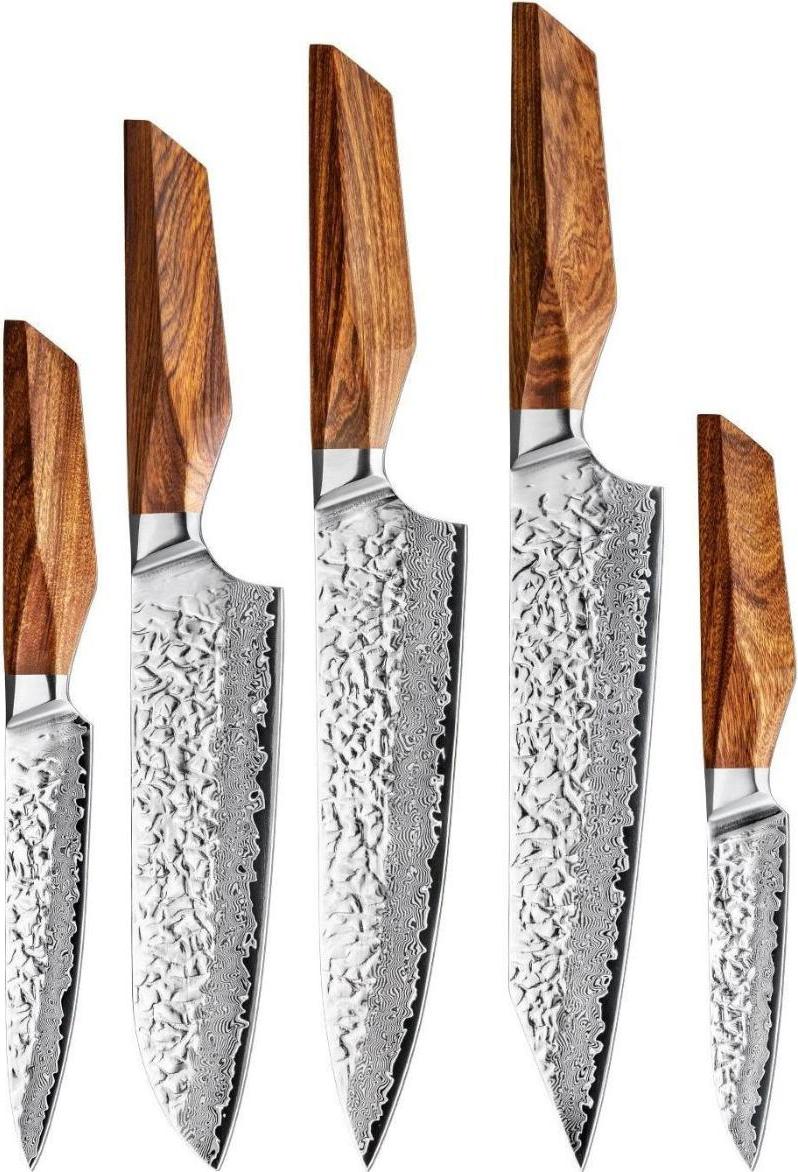 HARAHU Set Damast Küchenmesser AW-39266 – Braun KP39266