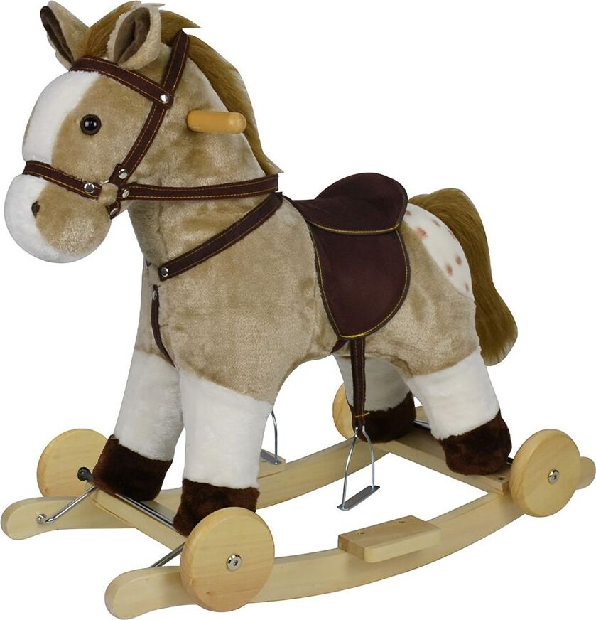 Chipolino Schaukelpferd Sound, mit Rder, sattelfrmiger Sitz, Holzgriffe Plsch braun RHWL02401BEIG