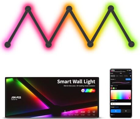 Elice Intelligent WiFi Wall Lights, Pack 6, Musiksynchronisierungsschild, über 40 dynamische Szenen, Arbeit