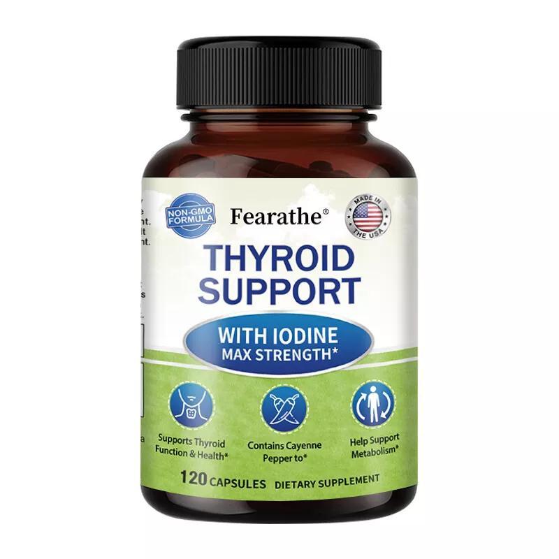 Fearathe Thyroid Support (120 Kapseln) Nahrungsergänzungsmittel, Stoffwechsel, Schilddrüse, Energie