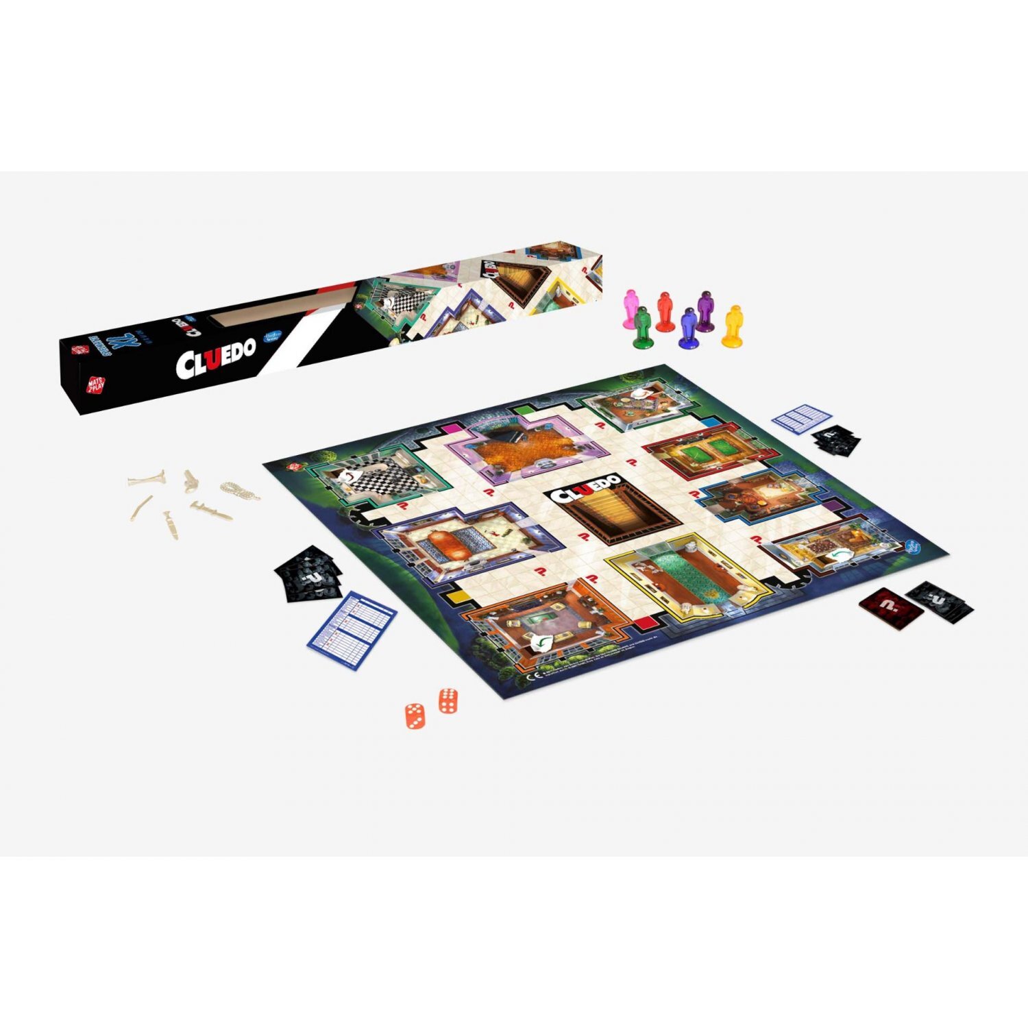 Hasbro Cluedo Junior Game - Flexible and Ultralight XL Play Mat German Version A Crime Happened in the Villa - Family and Children's Play Board SpielJ - Washable and Wet Resistant