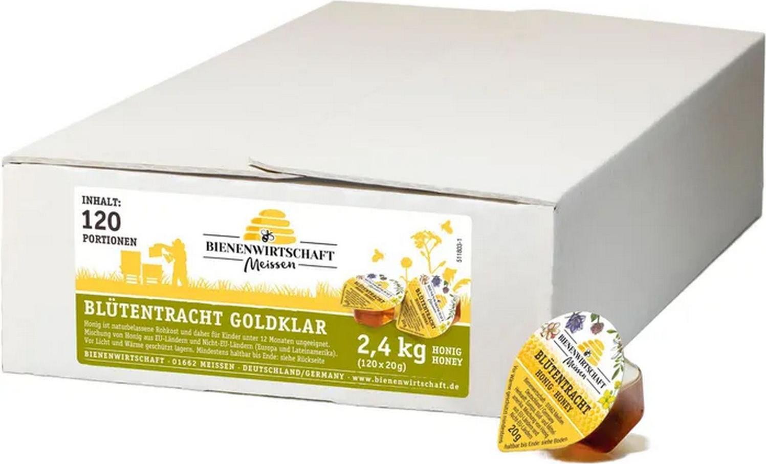 Bienwirtschaft Meißen 120x BIENENWIRTSCHAFT MEIßEN Blütenhonig flüssig (feiner Honig , je Portionsbecher 20 g)