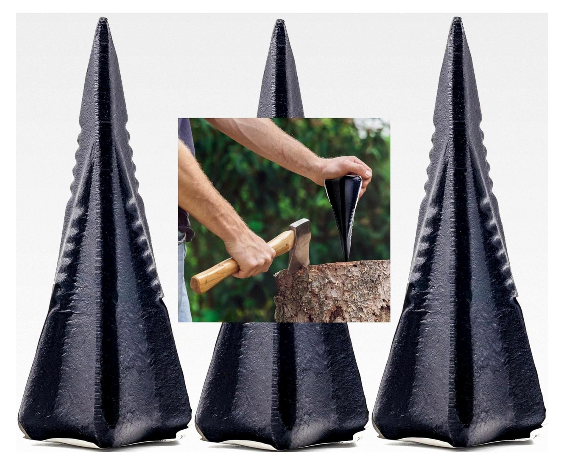 Markenlos 3X Spaltgranate ca. 1,6 kg Massiver Spaltkeil in Keil-Kreuzform aus Spezialstahl für Holzspaltung