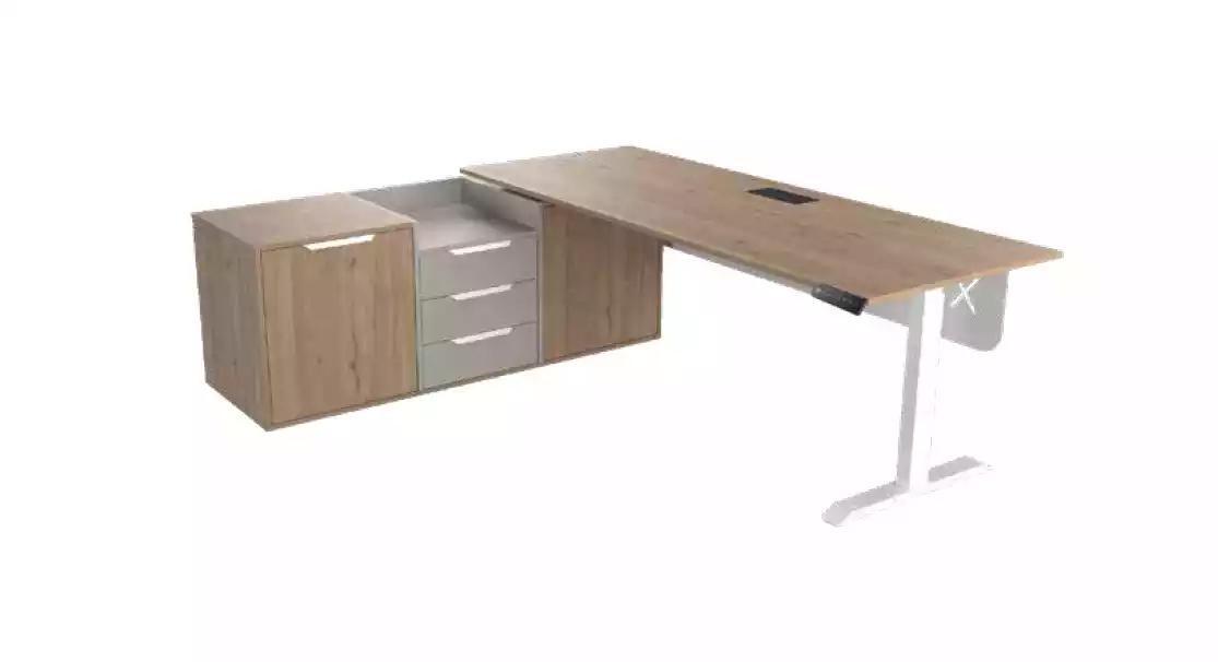 Eckschreibtisch Sideboard Arbeitszimmer Modern Holz Büro Einrichtung