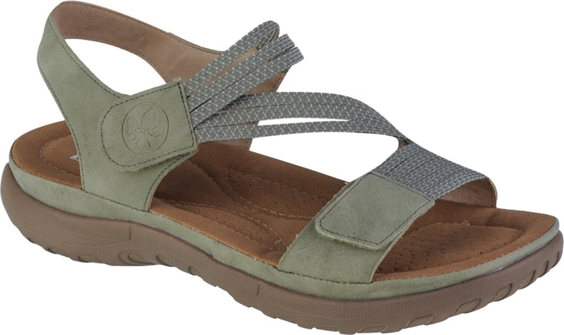 Rieker Sandali Uomo Modello 24394 - Classici E Comodi Con Chiusura A Velcro, Suola Light PU, Tacco 3 Cm
