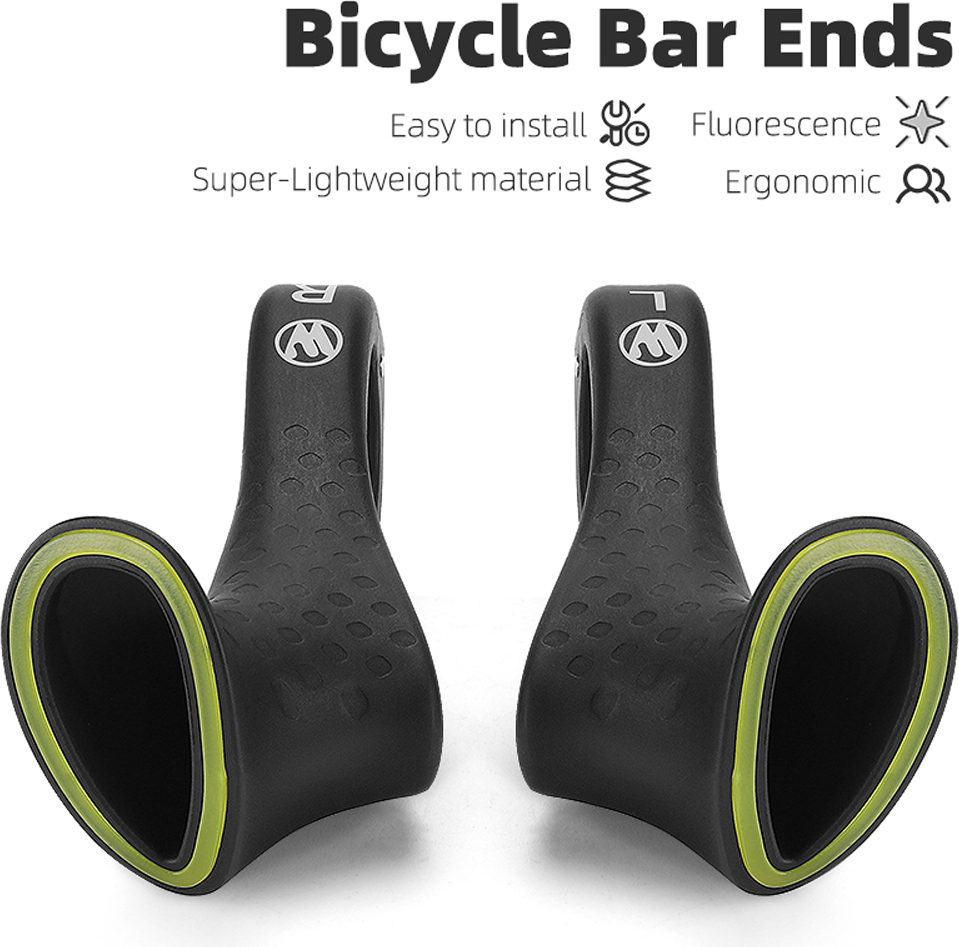 Cocosity Fahrrad Lenker Ende,Fahrrad Lenker Griffe,Komfortable Fluoreszenz Fahrrad Lenker Ende